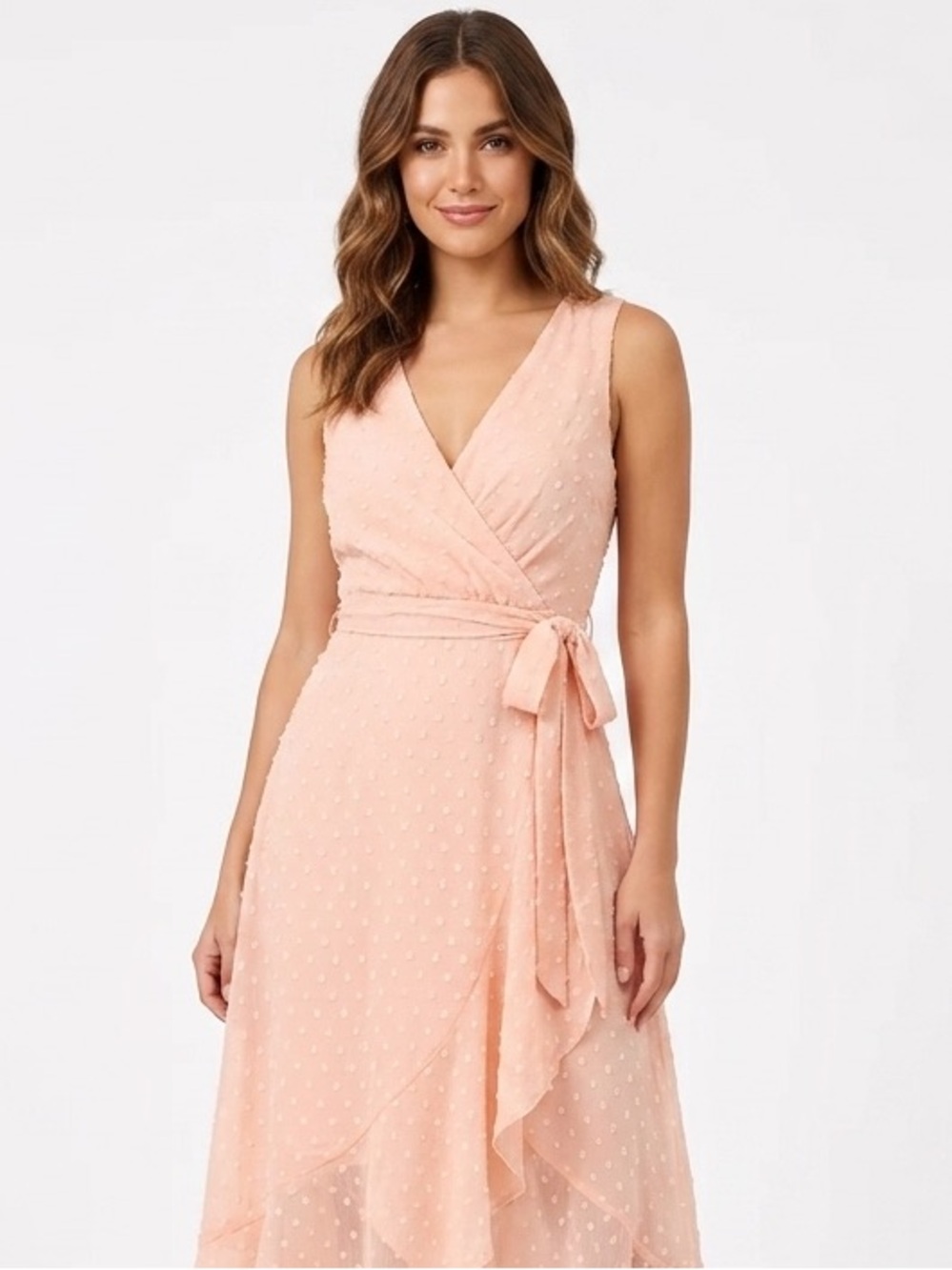 Tommy Hilfiger Light Pink Faux Wrap Dress Spring Summer Wedding Romantic